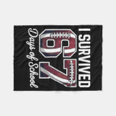 Couverture Polaire I Survived 67 Days Of School Funny Student Footbal (Devant (Horizontal))