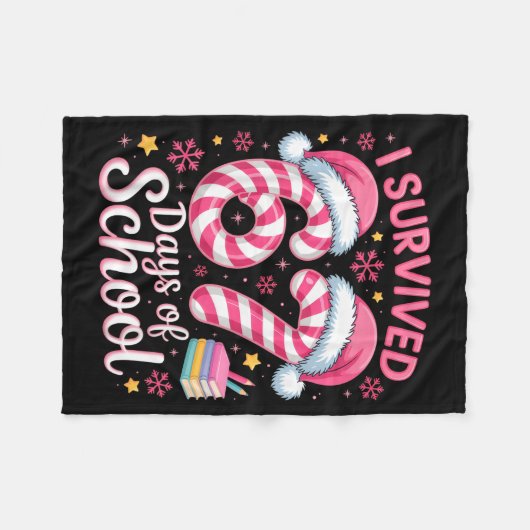 Couverture Polaire I Survived 67 Days Of School Funny Student Winter  (Devant (Horizontal))