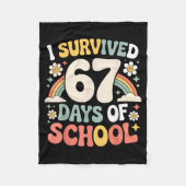 Couverture Polaire I Survived 67 Days Of School Funny Teacher And Stu (Devant)