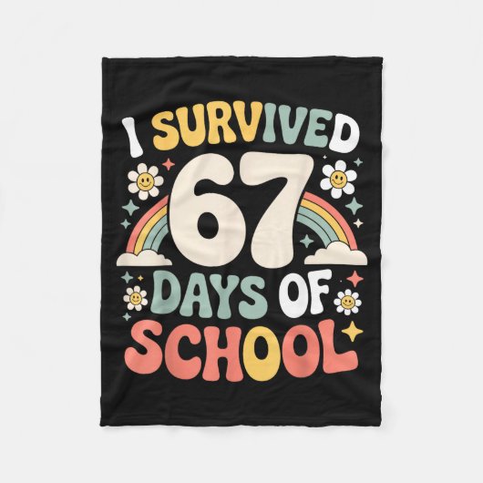 Couverture Polaire I Survived 67 Days Of School Funny Teacher And Stu (Devant)