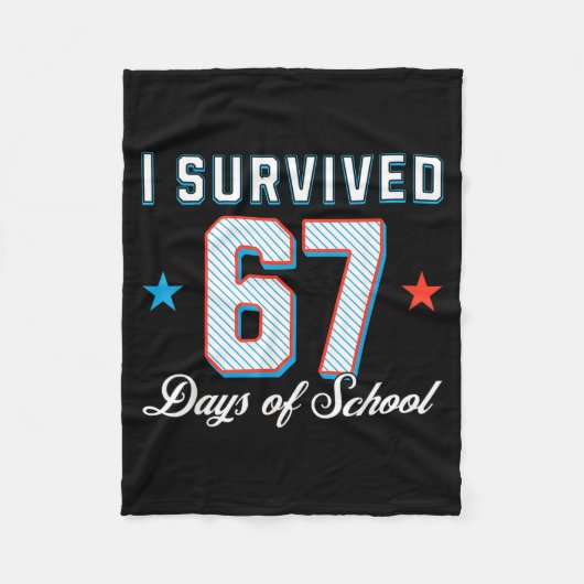 Couverture Polaire I Survived 67 Days Of School Funny Teacher And Stu (Devant)