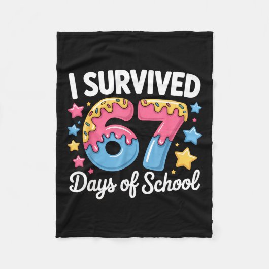 Couverture Polaire I Survived 67 Days Of School Funny Teacher Back To (Devant)