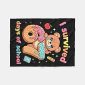 Couverture Polaire I Survived 67 Days Of School Funny Teddy Bear Six (Devant (Horizontal))