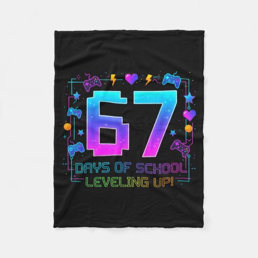 Couverture Polaire I Survived 67 Days Of School Retro Gamer Level Up (Devant)