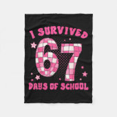 Couverture Polaire I Survived 67 Days Of School Teachers Students Six (Devant)