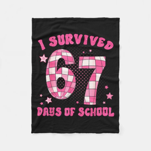 Couverture Polaire I Survived 67 Days Of School Teachers Students Six (Devant)