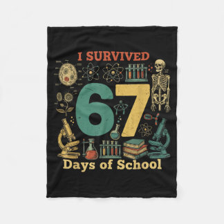 Couverture Polaire I Survived 67 Days Of School Vintage 67 Meme Scien