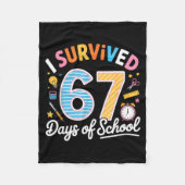 Couverture Polaire I Survived 67 Days School Funny Six Seven Meme Tea (Devant)