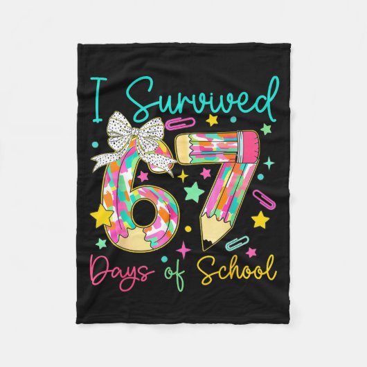 Couverture Polaire I Survived 67 Six Seven Days Of School Meme Teache (Devant)