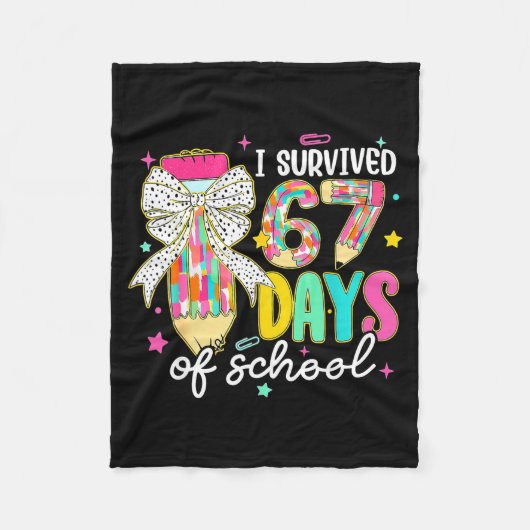 Couverture Polaire I Survived 67 Six Seven Days School Meme 100th Day (Devant)