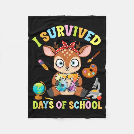 Couverture Polaire I Survived Six Seven Days Of School Cute Deer Stud (Devant)