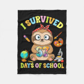 Couverture Polaire I Survived Six Seven Days Of School Cute Sloth Stu (Devant)