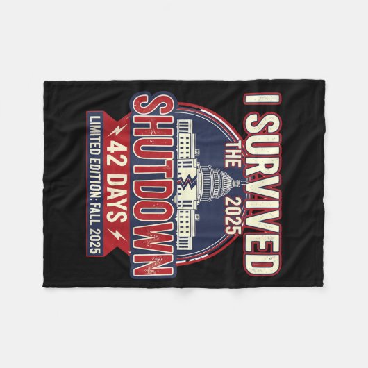 Couverture Polaire I Survived The 2025 Shutdown Funny Litical Quote  (Devant (Horizontal))