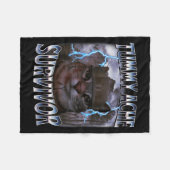 Couverture Polaire I Survived Today's Tummy Ache Funny Silly Cat Meme (Devant (Horizontal))