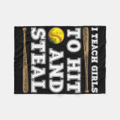 Couverture Polaire I Teach Girls To Hit And Steal - Funny Softll Coac (Devant (Horizontal))
