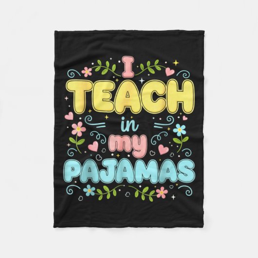 Couverture Polaire I Teach In My Pajamas Funny Online Virtual Teacher (Devant)