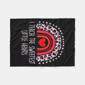 Couverture Polaire I Teach The Sweetest Hearts Rainbow Teacher Valent (Devant (Horizontal))