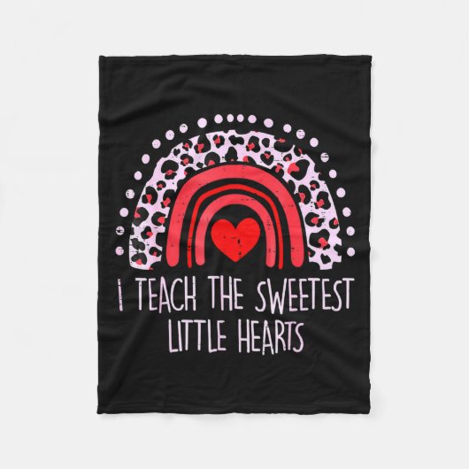 Couverture Polaire I Teach The Sweetest Hearts Rainbow Teacher Valent (Devant)