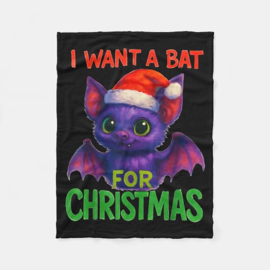 Couverture Polaire I Want A Bat For Christmas (Devant)