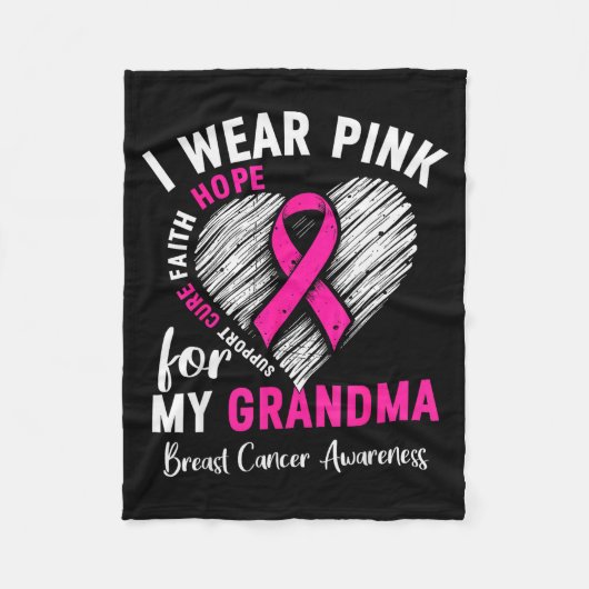 Couverture Polaire I Wear Nk For My Grandma Breast Cancer Awareness S (Devant)