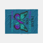 Couverture Polaire I Wear Teal &amp; Purple Butterfly Suicide Prevent (Devant (Horizontal))
