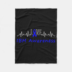 Couverture Polaire Ibm Awareness Blue Ribbon Love Heartbeat Support Q