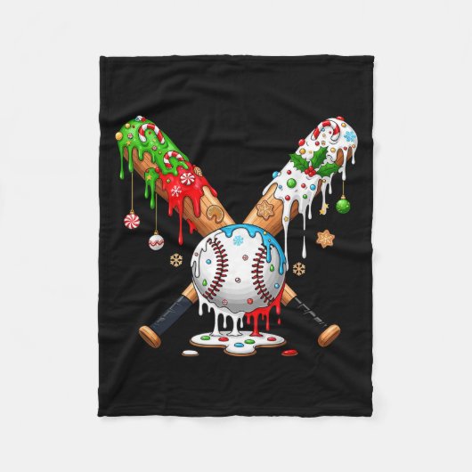 Couverture Polaire Ice Cream Drip Baseball Christmas Xmas Pajama Kids (Devant)