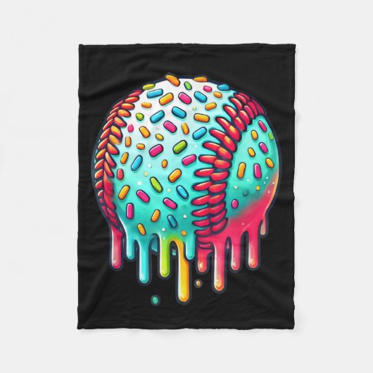 Couverture Polaire Ice Cream Drip Baseball Stuff Baseball Driff Pour (Devant)
