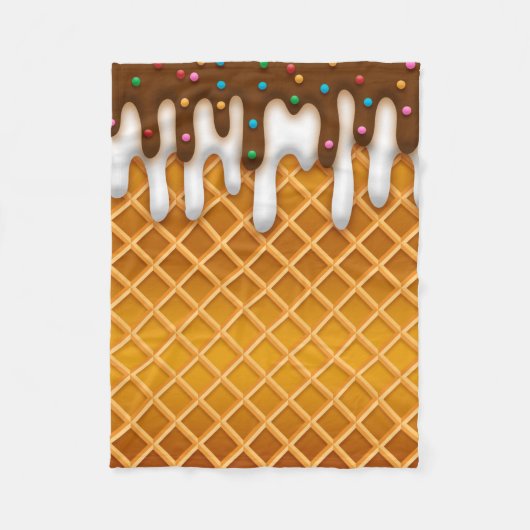 Couverture Polaire Ice Cream Drip Gaufle Cone Chocolate And Vanilla (Devant)