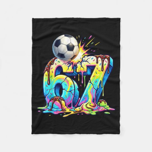 Couverture Polaire Ice Cream Drip Soccer 67 Six Seven Funny Gen Alpha (Devant)
