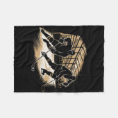 Couverture Polaire Ice Hockey Action Silhouette Graphic _3  (Devant (Horizontal))