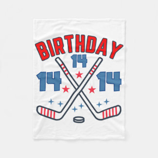 Couverture Polaire Ice Hockey Fourteen Birthday Boy 14th Party Boys A