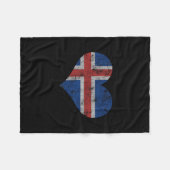 Couverture Polaire Iceland Flag Icelander Love Heart Home Vacation Fa (Devant (Horizontal))