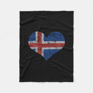 Couverture Polaire Iceland Flag Icelander Love Heart Home Vacation Fa