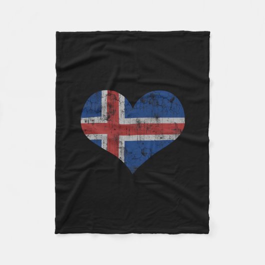 Couverture Polaire Iceland Flag Icelander Love Heart Home Vacation Fa (Devant)