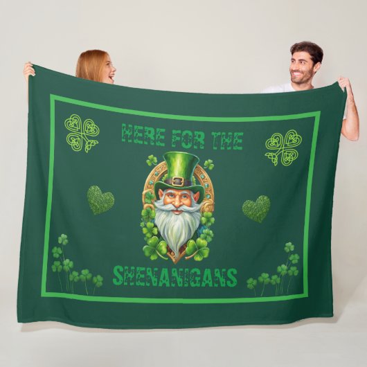 Couverture Polaire Ici pour les Shenanigans Leprechaun Irlandais (En situation)