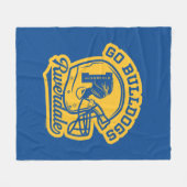 Couverture Polaire Icône de casque de football Go Bulldogs (Devant (Horizontal))