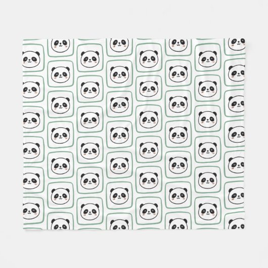 Couverture Polaire Icône graphique minimaliste de tête de panda (Devant (Horizontal))