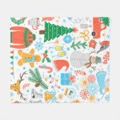 Couverture Polaire Icône Noël, Nouvel An. Ventilation des vacances d' (Devant (Horizontal))