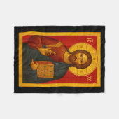 Couverture Polaire Icône orthodoxe de Jésus-Christ Pantocrator  (Devant (Horizontal))