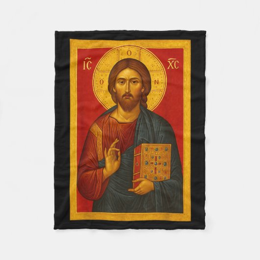 Couverture Polaire Icône orthodoxe de Jésus-Christ Pantocrator  (Devant)