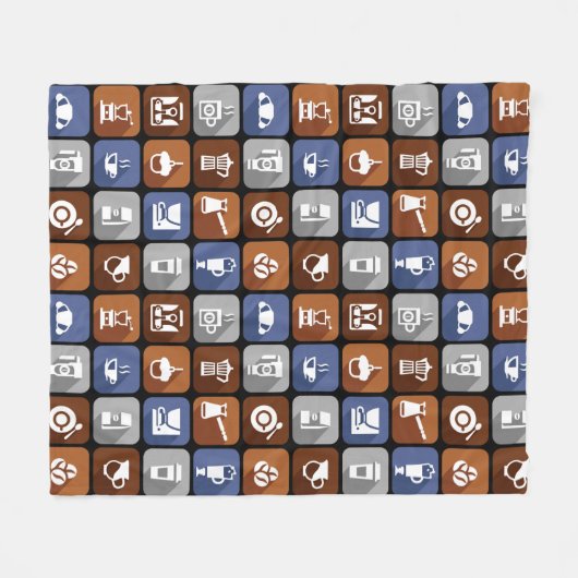 Couverture Polaire Icônes de café graphique (Devant (Horizontal))