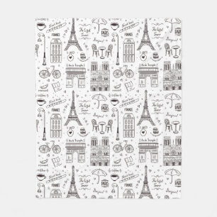 Couverture Polaire Icônes de Français de Paris d'amour