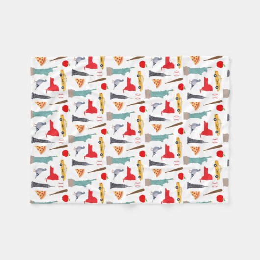 Couverture Polaire Icônes de New York (Devant (Horizontal))