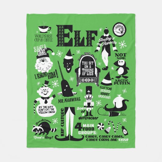 Couverture Polaire Icônes Elf et citations de films (Devant)