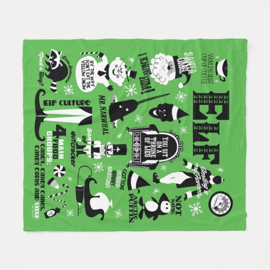 Couverture Polaire Icônes Elf et citations de films (Devant (Horizontal))