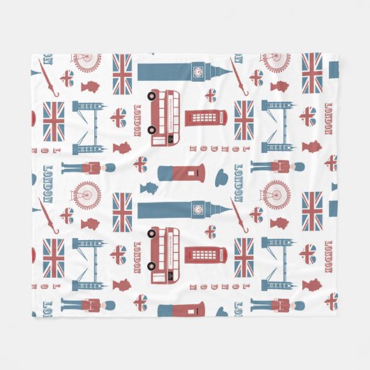 Couverture Polaire Icônes Londres (Devant (Horizontal))