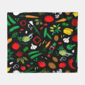 Couverture Polaire Icônes végétales colorées (Devant (Horizontal))