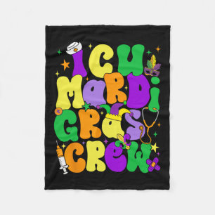 Couverture Polaire Icu Mardi Gras Équipage Infirmière Funny Carnival
