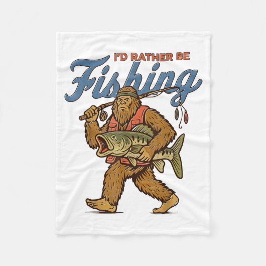 Couverture Polaire I'd Rather Be Fishing Bigfoot  (Devant)